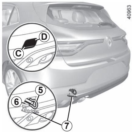 RENAULT Megane 4 (2016-2020) - Utilisez exclusivement les points de remorquage avant 3 et arrière 6 - 2