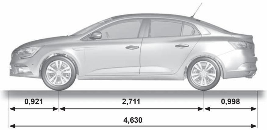 RENAULT Megane 4 (2016-2020) - DIMENSIONS (en mètres) (3/3) - 1