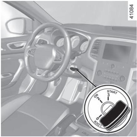 RENAULT Megane 4 (2016-2020) - DEMARRAGE, ARRÊT DU MOTEUR : véhicule avec clé - 1