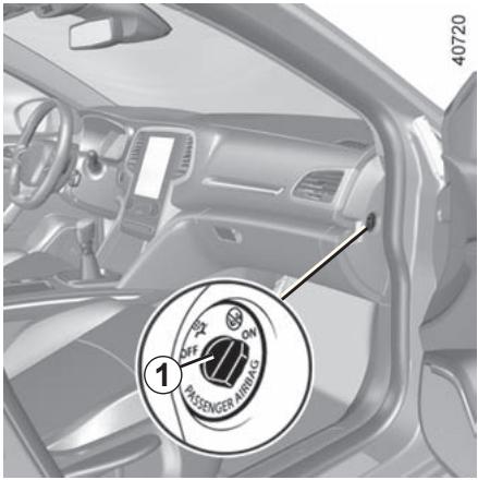 RENAULT Megane 4 (2016-2020) - SÉCURITÉ ENFANTS : désactivation-activation airbag passager avant (3/3) - 1