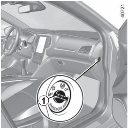 RENAULT Megane 4 (2016-2020) - SÉCURITÉ ENFANTS : désactivation-activation airbag passager avant (1/3) - 1