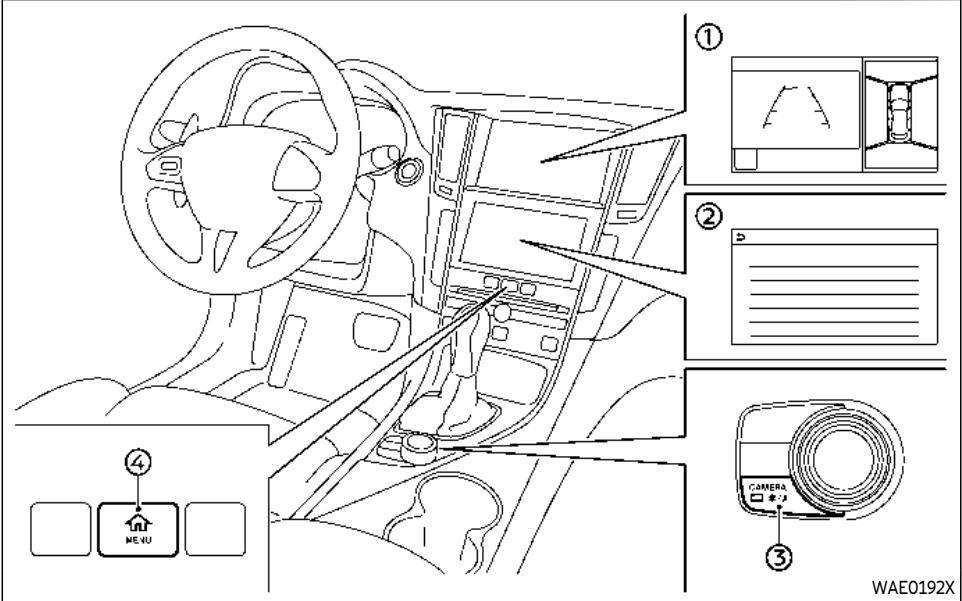 INFINITI Q60 (2022) - MONITEUR DE VUE ENVIRONNANTE AROUND VIEWMD (si le vehicule en est équipé) - 1