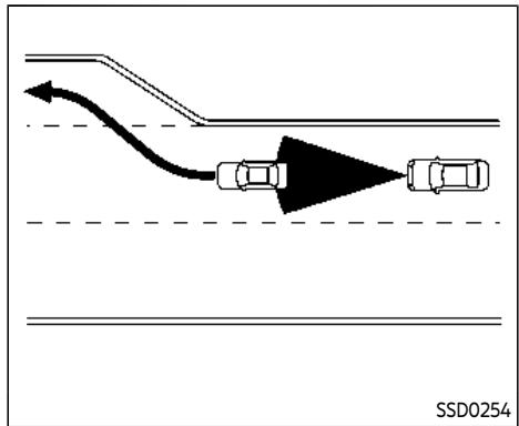 INFINITI Q60 (2022) - Fonctionnement du mode de contrôle de distance d'un vehicule à l'autre - 1