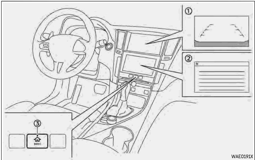 INFINITI Q60 (2022) - MONITEUR DE VUE ARRIÈRE (si le vehicule en est équipé) - 1