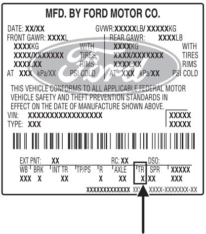 FORD Crown Victoria (1998-2011) - DÉSIGNATIONS DES CODES DE BOITE DE VITesses - BOITE-PONT - 1