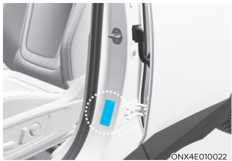 HYUNDAI Santa Cruz (2021) - ÉTIQUETTE DE SPÉCIFICATION ET DE PRESSION DES PNEUS - 1