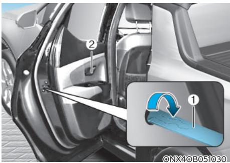HYUNDAI Santa Cruz (2021) - Serrures de porte arrière avec protection enfant - 1