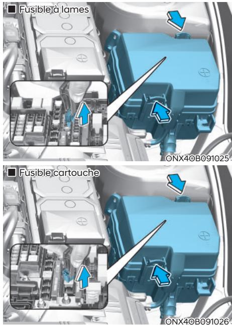 HYUNDAI Santa Cruz (2021) - Remplacement de fusible dans le compartiment moteur Fusible à lames / Fusible à cartouche - 1