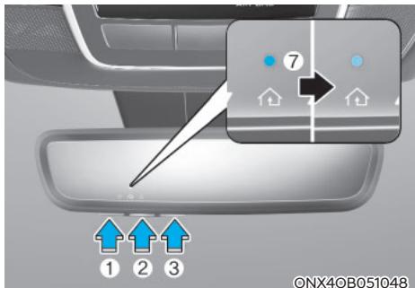 HYUNDAI Santa Cruz (2021) - 2) Les directives suivantes effaceront TOUTES les programmations HomeLink® de TOUS les commutateurs : - 1