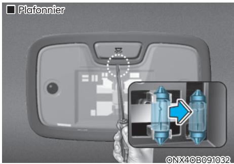 HYUNDAI Santa Cruz (2021) - Lampe de courtoisie, lampe d'ambiance et lampe de pare-soleil (type ampoule) - 1