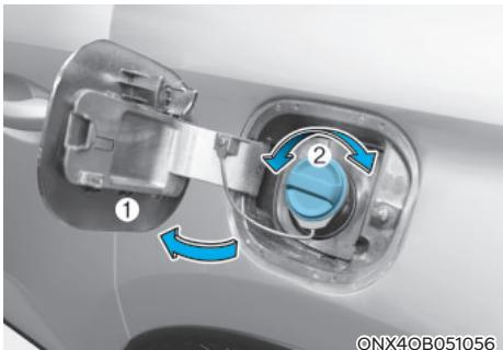 HYUNDAI Santa Cruz (2021) - Volet du réservoir à carburant Ouverture de la trappe de remplissage de carburant - 2