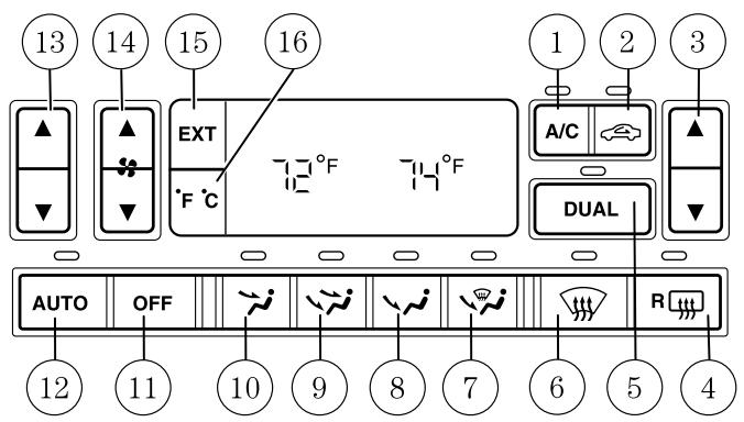 Lincoln Aviator (2002-2005) - RÉGULATION AUTOMATIQUE DE LA TEMPERATURE À DEUX ZONES - 1
