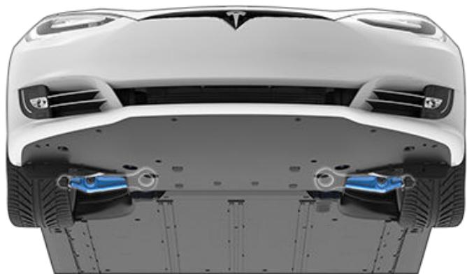 TESLA Model X (2015-2020) - Tracter et charger sur une dépanneuse à plateau - sans anneau de remorquage - 1