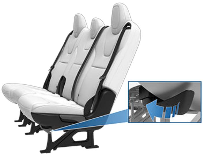 TESLA Model X (2015-2020) - Déplacement de la banquette de la deuxieme rangée - 1