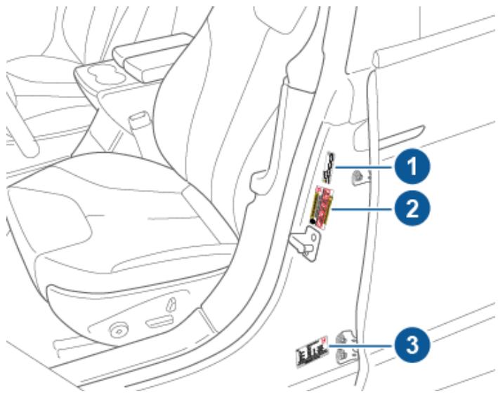 TESLA Model X (2015-2020) - Étiquetage de la capacité de charge - 1