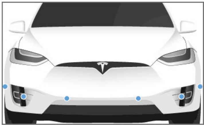 TESLA Model X (2015-2020) - Mode de fonctionnement de l'Assistance au stationnement - 2