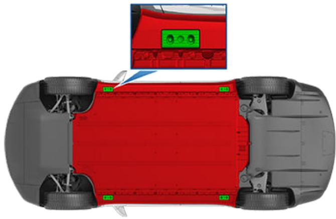TESLA Model X (2015-2020) - Procedure de levage au moyen d'un cric - 2