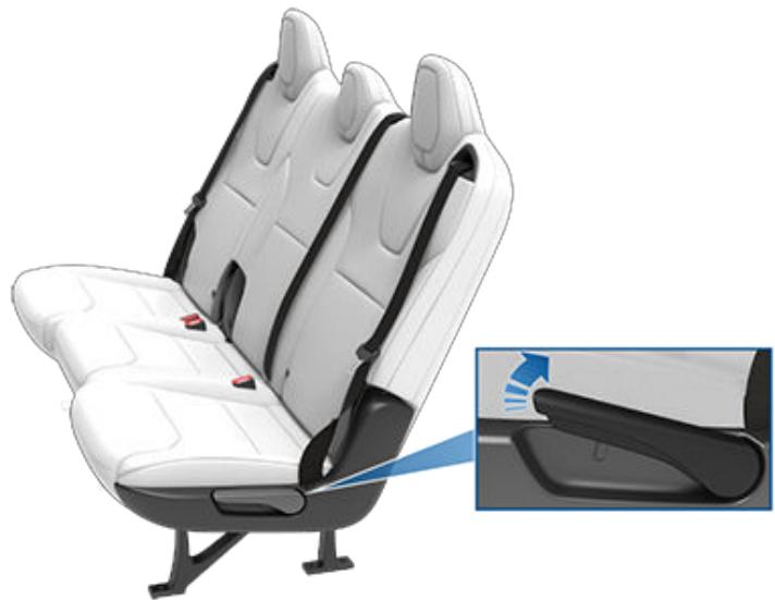 TESLA Model X (2015-2020) - Réglage du dossier de la deuxième rangée de sièges (banquette arrrière) - 1
