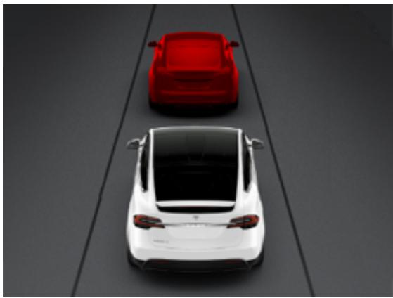TESLA Model X (2015-2020) - Avtissement de collision frontale - 1