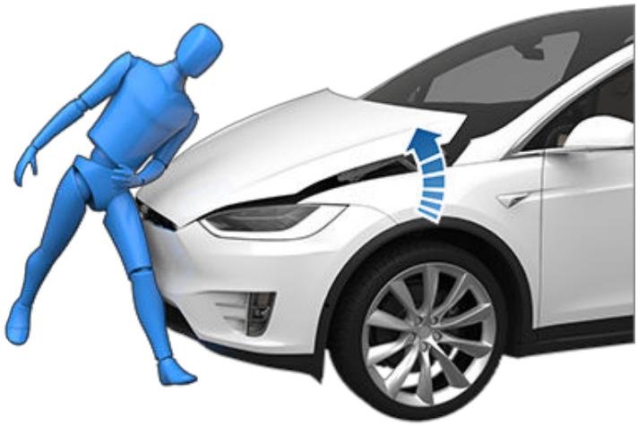 TESLA Model X (2015-2020) - Mode de fonctionnement du capot actif - 1