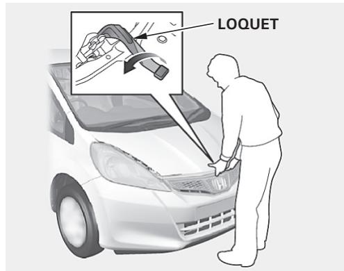 Honda Jazz 2 (2007-2014) - Ouverture et fermeture du capot - 2