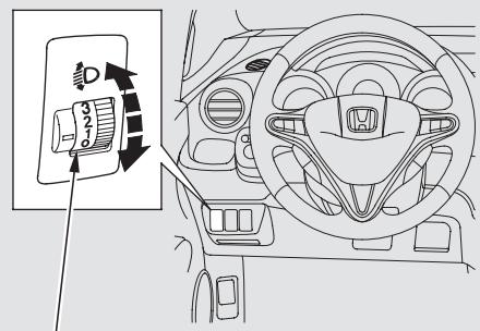 Honda Jazz 2 (2007-2014) - Dispositif de réglage de la hauteur des phares - 1