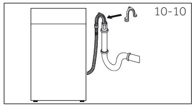 HAIER HW100BP14929AS - Tuyau de vidange au raccordement d'évacuation des eaux usées - 1