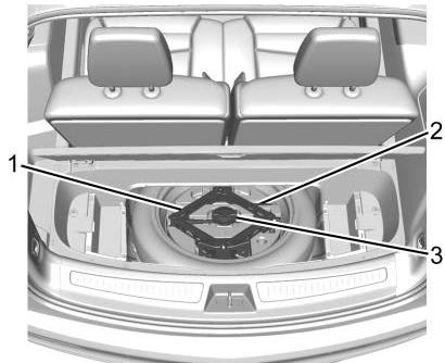 CADILLAC XT6 (2023) - Dépose du pneu de secours et des outils - 2