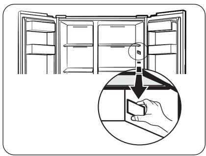 SAMSUNG RS70F64KEF - Fixation de l'étiquette de température à l'intérieur du réfrigérateur - 1
