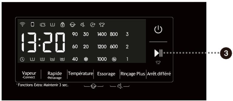 HISENSE WF3S9043BW7 - ÉTAPE 5 : LANCEMENT DU PROGRAMME DE LAVAGE - 1
