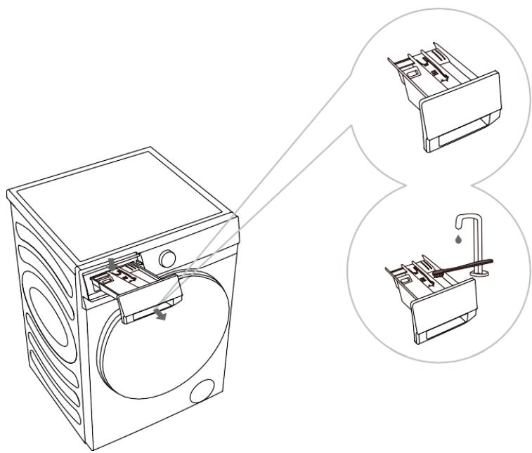 HISENSE WF3S9043BW7 - NETTOYAGE DU COMPARTIMENT À LESSIVE - 1