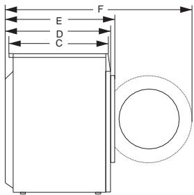HISENSE WF3S9043BW7 - Dimensions (mm) - 2