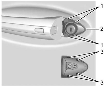 Buick Enclave 2 (2020) - Accès au barillet de serrure de la clé de porte du conducteur (si la batterie est déchargée) - 2