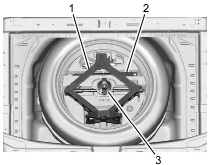 Buick Enclave 2 (2020) - Dépose du pneu de secours et des outils - 2