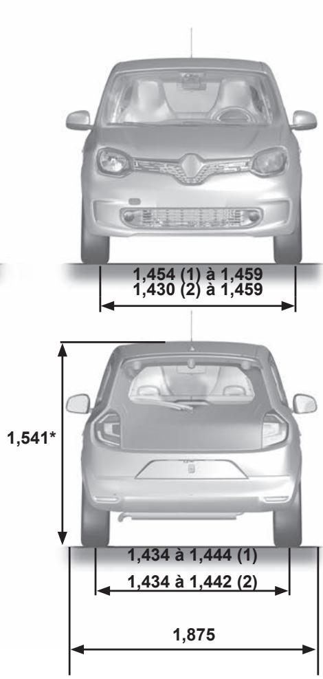 RENAULT Twingo 3 Phase 2 (2019) - DIMENSIONS (en metres) - 2