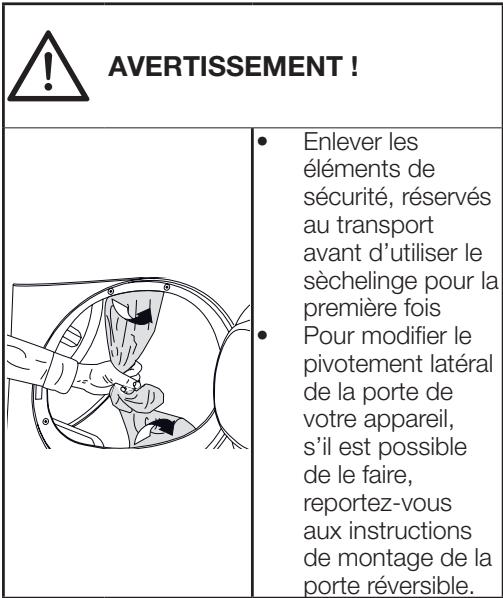 BEKO DH8512CA0W - Enlever les éléments de sécurité servant au transport - 1