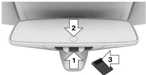 BMW M5 F90 (2017-2023) - Organes de commande sur le rétroviseur intérieur - 1