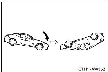 SUBARU BRZ (2017) - ■ Exemples de types d'accidents durant lesquels le déploiement de l/' des airbag(s) SRS latéral(-aux) et de l/'des airbag(s) SRS rideau(-x) ne va normalement pas se produit - 3
