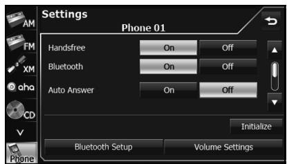 SUBARU BRZ (2017) - Sur l'écran mains libres, appuyez sur la touche tactile Settings (Options). - 2