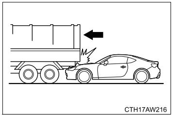 SUBARU BRZ (2017) - ■ Exemples de types d'accidents durant lesquels il est peu probable que l'/les airbag(s) SRS frontal(aux) du conducteur et du passager avant se déploie(nt) - 2