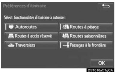 TOYOTA Rav4 (2016) - Définition des préférences d'itinéraire - 1