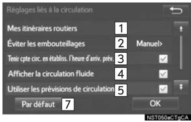 TOYOTA Rav4 (2016) - Écran des paramètres de circulation - 1