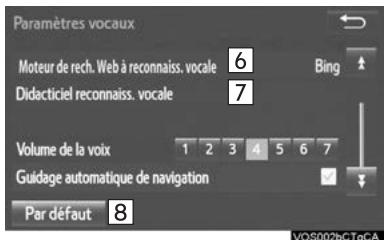 TOYOTA Rav4 (2016) - Écran des paramètres de la VOIX - 2