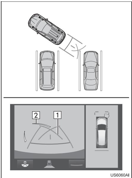 TOYOTA Rav4 (2016) - Utilisation de la ligne de guidage du systeme d'aide au stationnement - 1