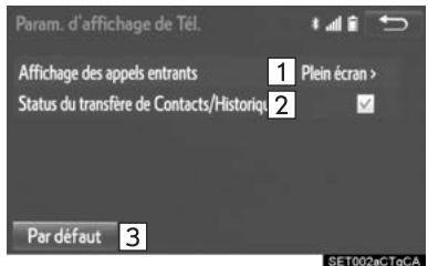 TOYOTA Rav4 (2016) - Écran “paramètres affichage téléphone - 1