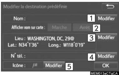 TOYOTA Rav4 (2016) - Modification des destinations prédéfinies - 1