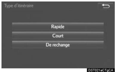 TOYOTA Rav4 (2016) - Selection du type d'itinéraire - 1