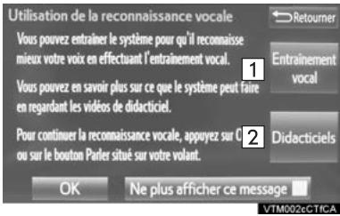TOYOTA Rav4 (2016) - Affichage de la formation de la reconnaissance VOCALE et des écrans du tutoriel - 1