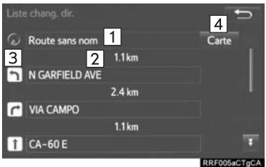 TOYOTA Rav4 (2016) - Affichage de la LISTE des changesments de direction - 1