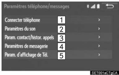 TOYOTA Rav4 (2016) - Écran des paramètres des messages/du téléphone - 1